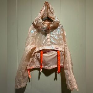 Nike Kids Light Pink Raincoat with Bright Orange Straps